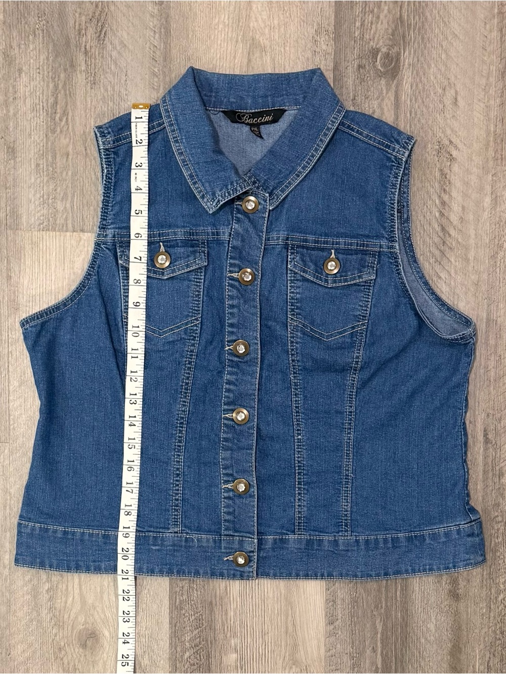 Baccini Women's Denim Button-Front Vest